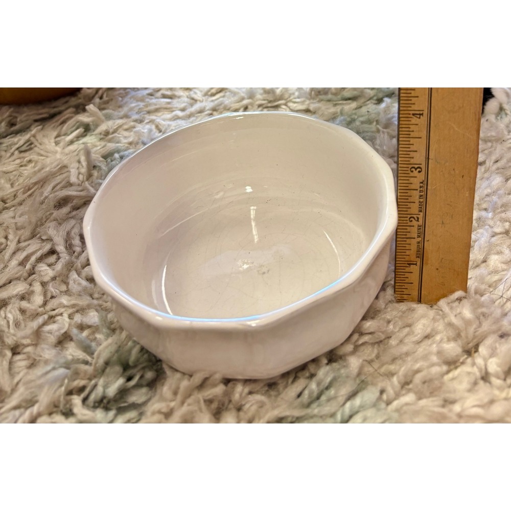 Vintage McCoy Pottery White Paneled Cereal Soup Bowl Glossy Glaze Small 5 inch